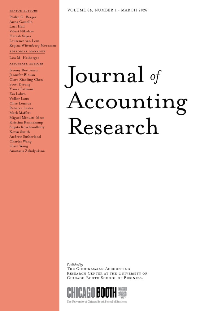 Journal of Accounting Research cover; Silent Suffering was published in this journal